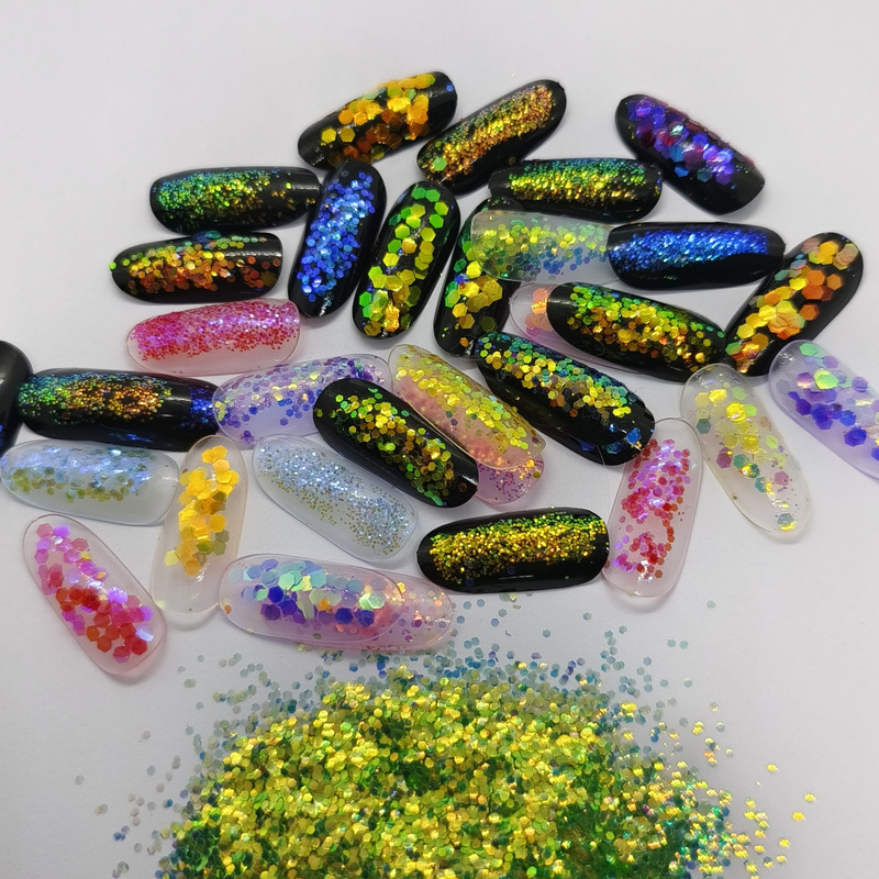 Cross-Border Nail Art and Makeup Pbt High-Gloss Fantasy Series Glitter Powder Glue Slime Christmas Crafts Flow Hemp