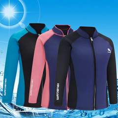 Women's 2MM Diving Suit, Separate Top, Long Sleeve Diving Jacket, Warm and Insulated Snorkeling Suit, Surfing Suit R022
