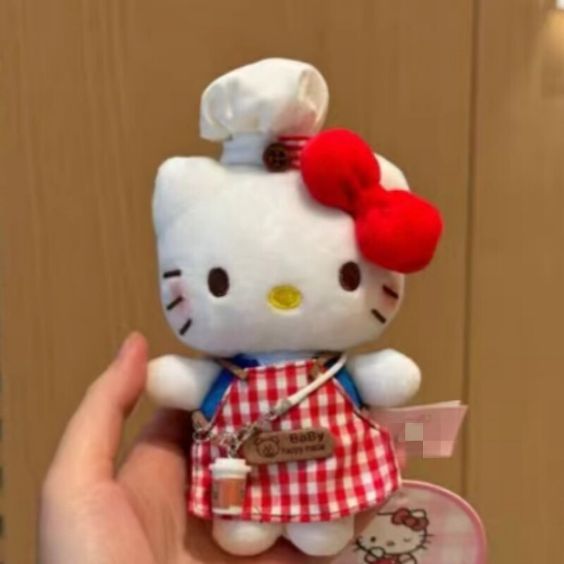 新款海盐夏天hellokitty包包挂件钥匙扣毛绒凯蒂猫小公仔玩偶礼物|undefined