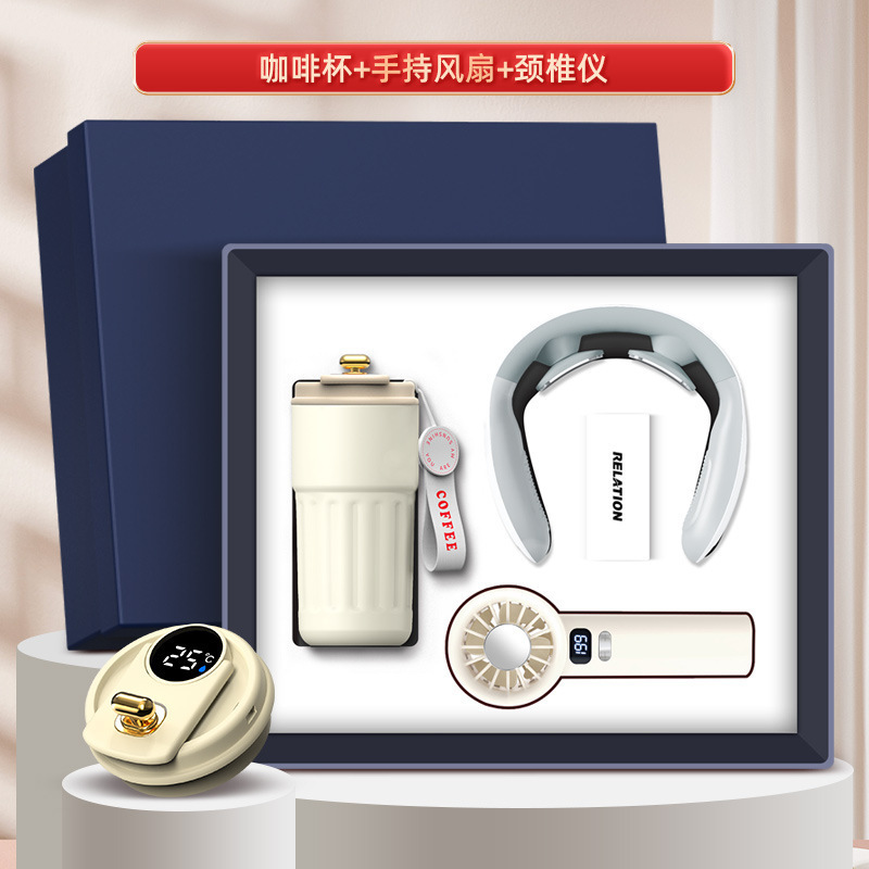 中秋節ビジネスギフトセット 夏ギフト ハンドヘルドファン 開店イベント 高級記念品 カスタム|undefined
