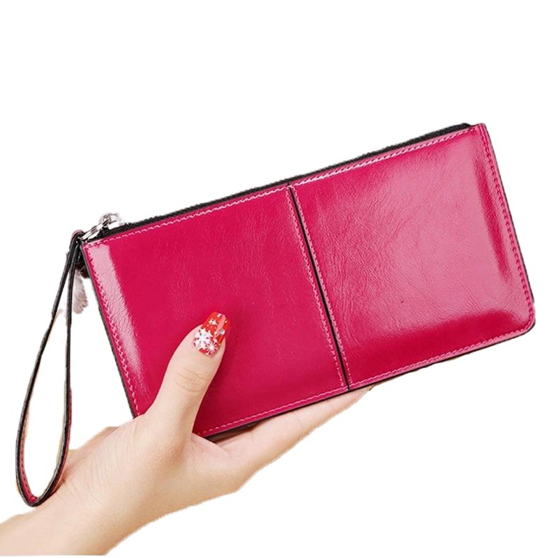 Manufacturer's New Cross-Border Zippered Wallet, Long Clutch Bag for Women, Multi-Card Slots, Large Capacity, Multi-Functional Wrist Strap