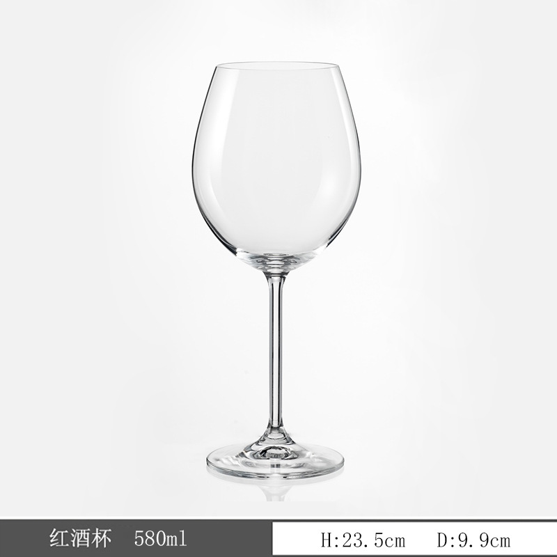 Tazas de vino de cristal sin plomo importadas Tazas de vino de alto pie Restaurante Hotel Comercial al por mayor Tazas de vino de alto nivel