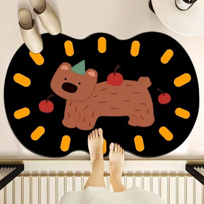 Avtomobil döşəmə paspasları — Household Toilet Water Absorbent Mat - apple-puppy-4060cm-diatom-mud
