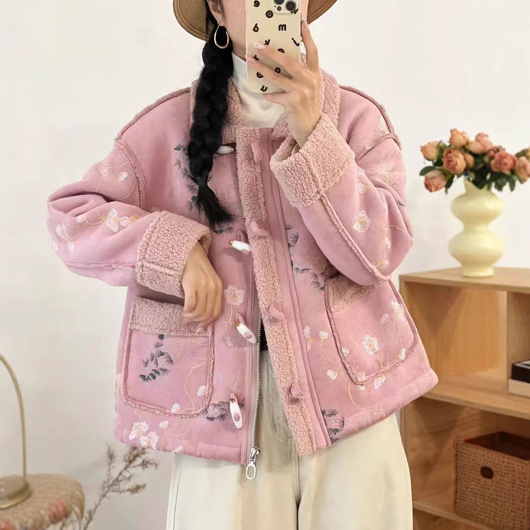 (2개) 가을과 겨울 달콤한 꽃 새로운 코트 느슨한 카디건