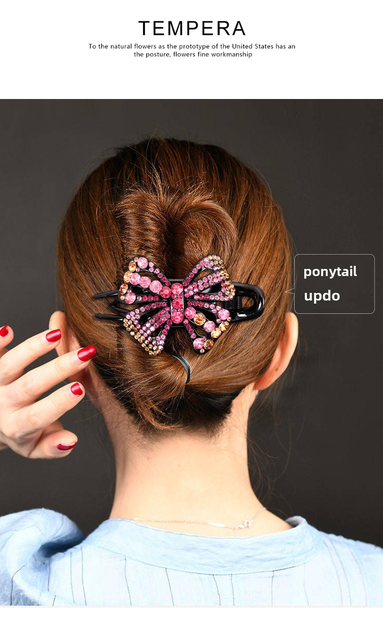 Molletta per capelli farfalla con strass accessorio retro donna_voghion.com