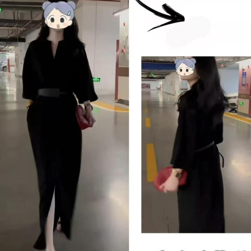 【With Belt】2026 New Autumn Fashion Slimming Elegant Women's Internet Celebrity Trendy Versatile Dress 【With Belt】2026 New Autumn Fashion Slimming Elegant Women's Internet Celebrity Trendy Versatile Dress