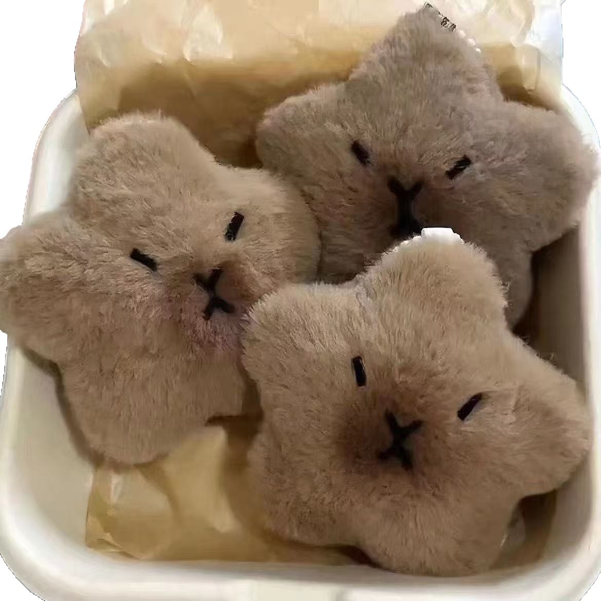 Capibala colgante de estrellas chirriantes lindos colgantes de peluche creativos llaveros pareja colgantes de peluche