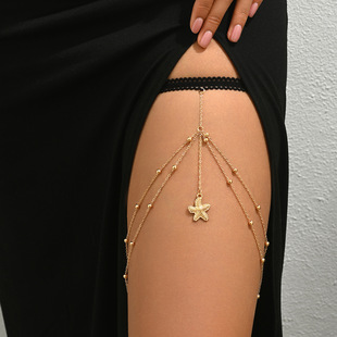 Bamboo such as clothing European and American hot-selling accessories fine bead chain starfish pendant beach hot girl fashion thigh ring H0057