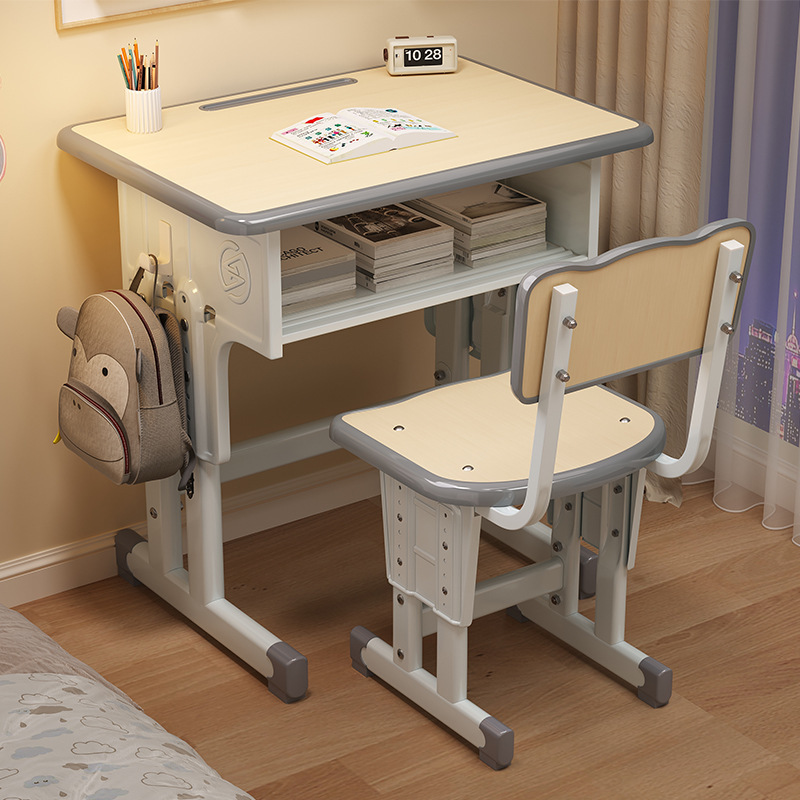 School-Style Desk and Chair Set for Primary School Students, Children's Study Desk and Writing Table, Home Use Kids' Homework Desk Set School-Style Desk and Chair Set for Primary School Students, Children's Study Desk and Writing Table, Home Use Kids' Homework Desk Set