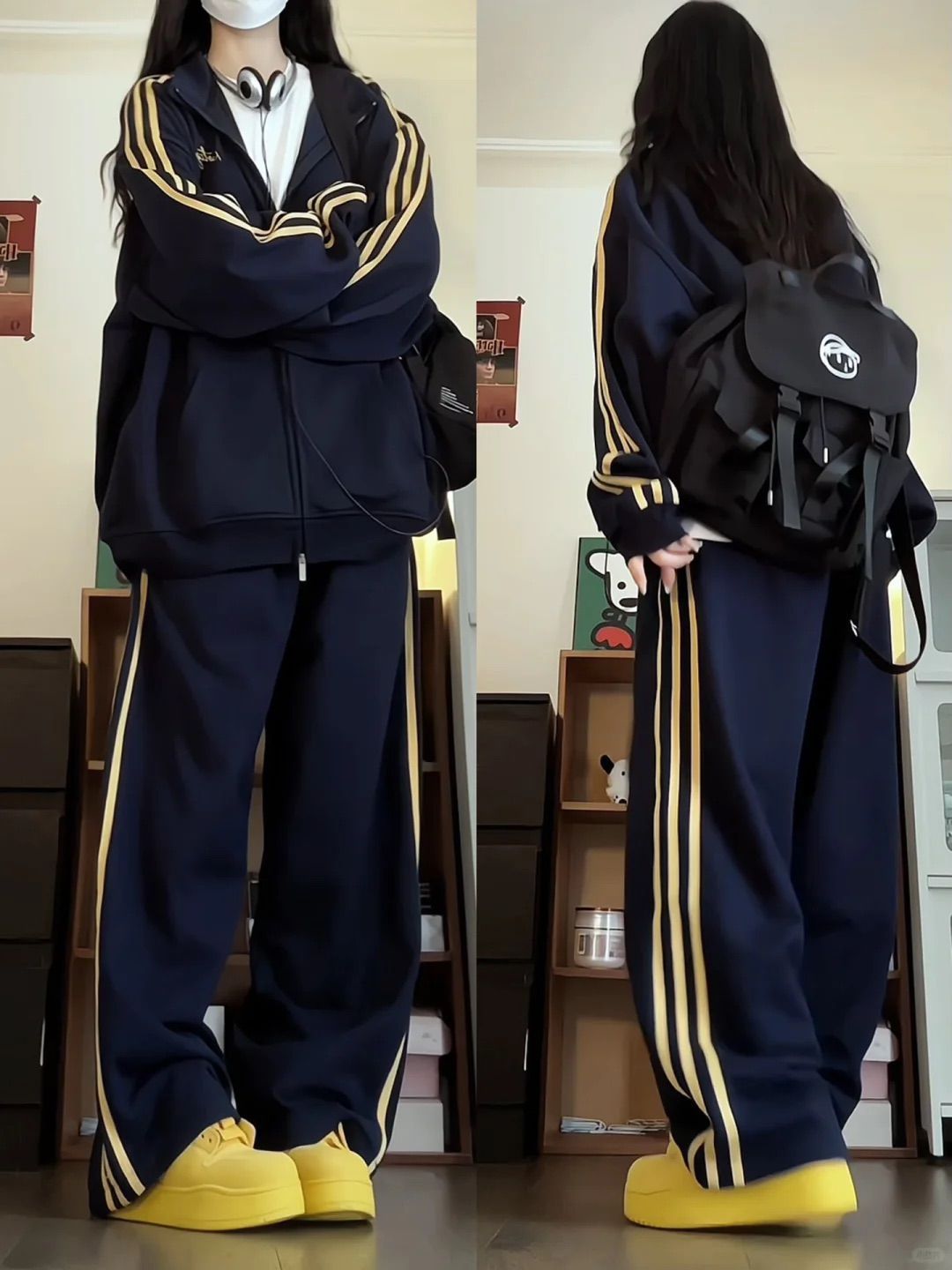 Fat mm Large Size Spring and Autum Fashion Slim Suit Women's Korean Style Sportswear Casual American Loose Sweatshirt Two-Piece Set