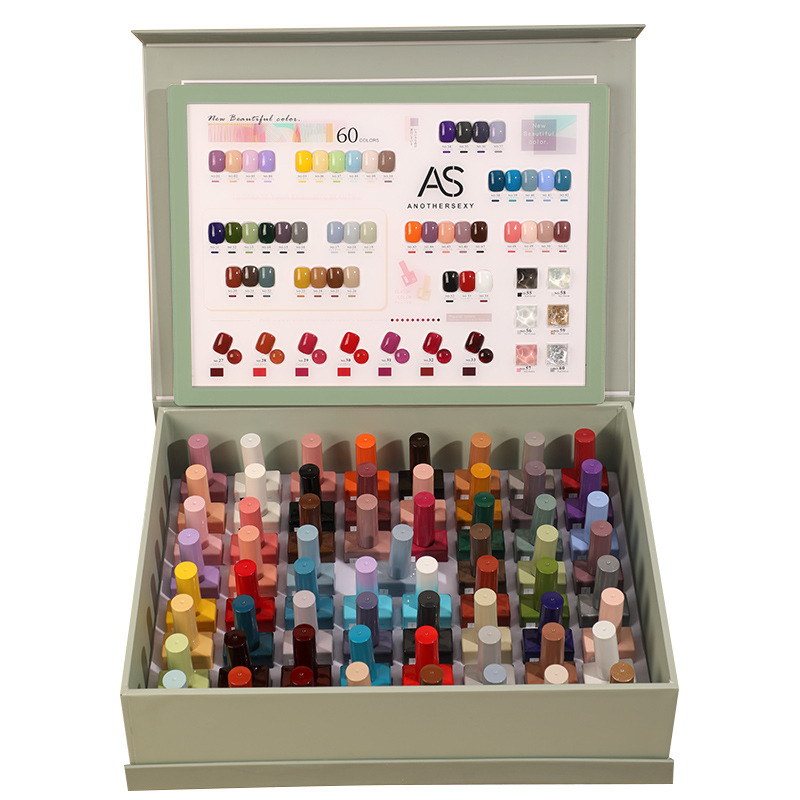 Internet celebridad esmalte de uñas pegamento 2021new traje de verano 60 popular color una botella un color pequeño conjunto para salón de uñas