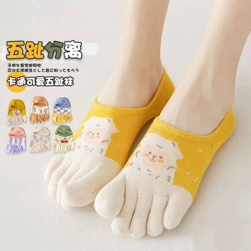 Five-finger socks ladies socks cotton socks summer short tube invisible shallow toe toe socks summer toe socks Zhuji