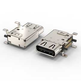 连接器USB 3.1 TYPE-C插头 24PIN 侧贴母座 带弹手机网口