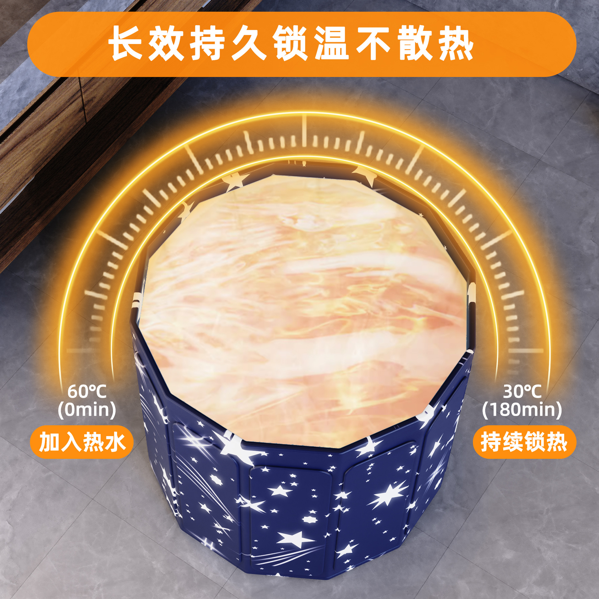 성인과 어린이를위한 목욕 양동이 무료 설치 접이식 휴대용 가정용 PVC 수영 높이 목욕 양동이