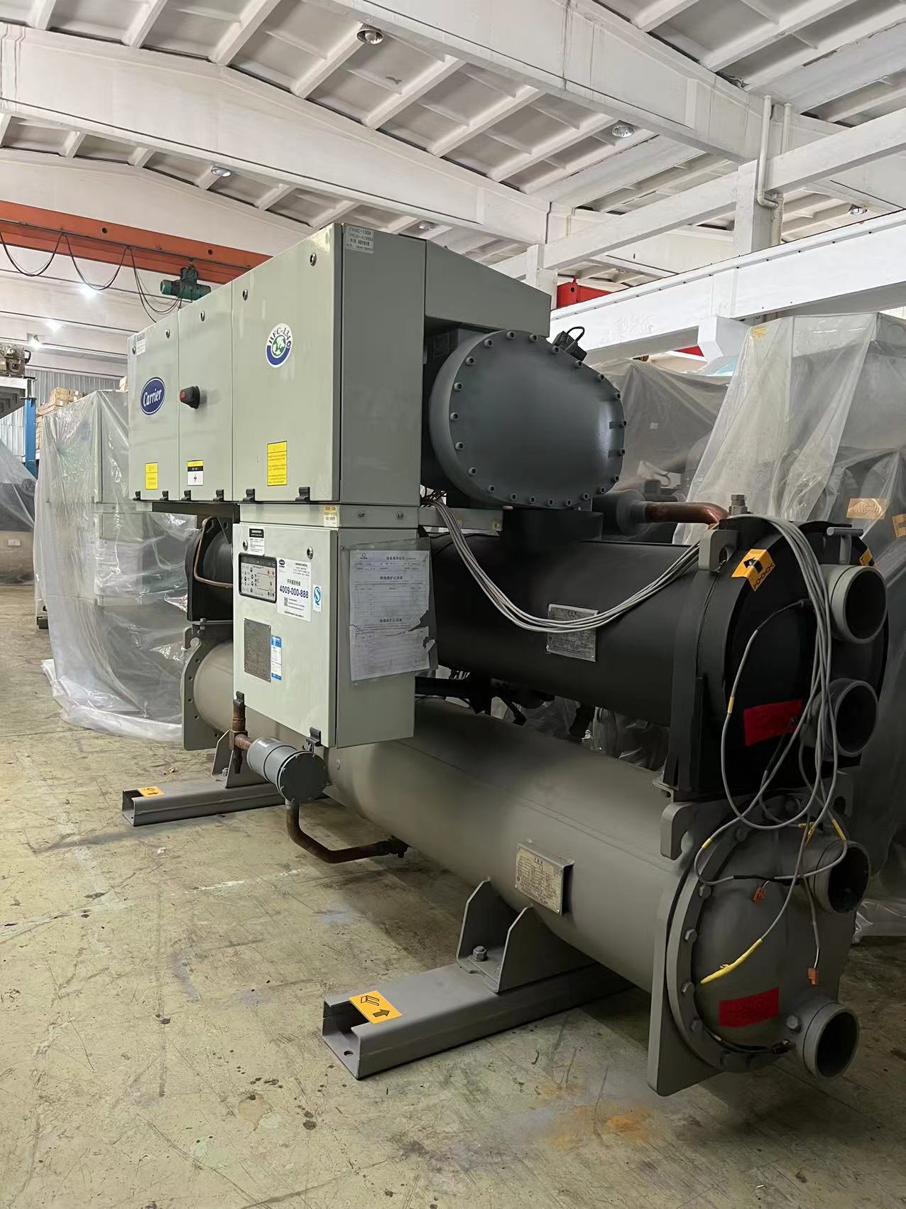 二手中央空调 螺杆冰水机制冷量464kw销售可承接维修保养