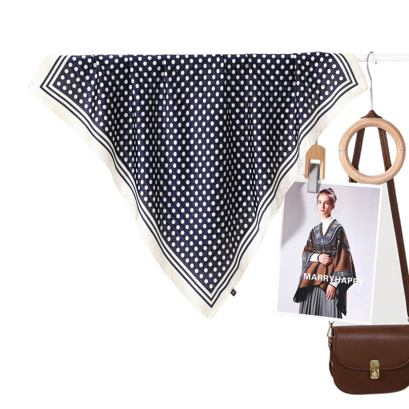 New Classic Women's Polka Dot Series High-end Versatile Simple Small Scarf E-commerce Live Streaming Internet Celebrity_voghion.com