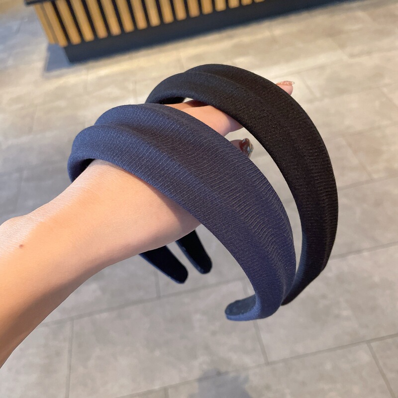 秋冬新款高颅顶宽边凹凸感发箍发卡时尚质感压发头箍气质发饰|undefined