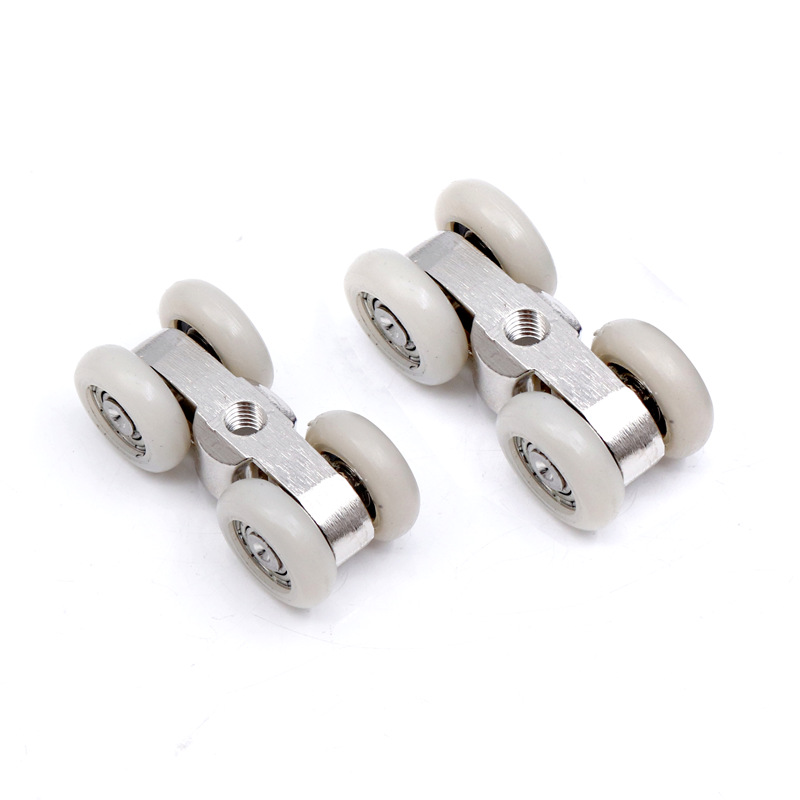 Accesorios de hardware para puertas corredizas de armario para uso doméstico, riel de aleación de aluminio con pequeñas ruedas colgantes de acero inoxidable engrosadas, venta al por mayor. image 9
