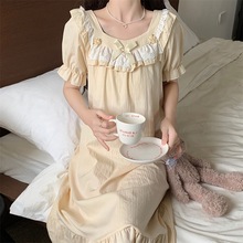 2023~睡裙女夏款法式甜美公主风家居服可以外穿睡衣