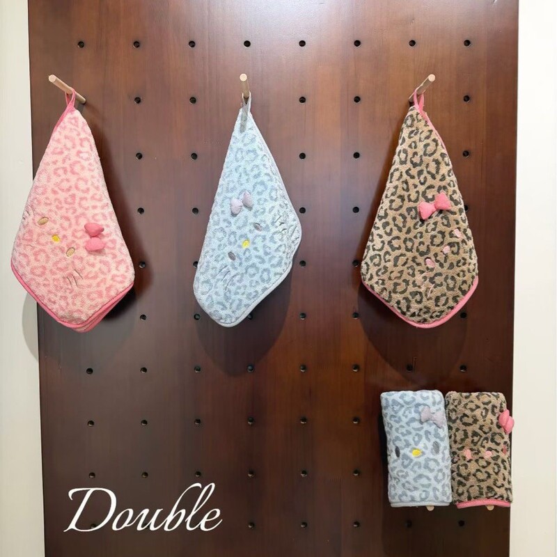 Shuangli Genuine Leopard Print Kt Cat Children's Towel, Absorbent Children's Small Towel, Soft and Non-Shedding, Hand Towel, Bath Towel, Cloud-Like Feel Shuangli Genuine Leopard Print Kt Cat Children's Towel, Absorbent Children's Small Towel, Soft and Non-Shedding, Hand Towel, Bath Towel, Cloud-Like Feel