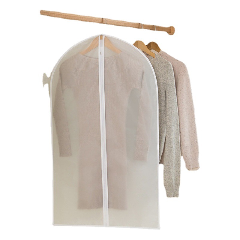 Clothes Dust Cover PEVA Translucent Moisture-proof Bag Household Simple Frosted Thickened Dust-proof Bag Hangable Dress Cover