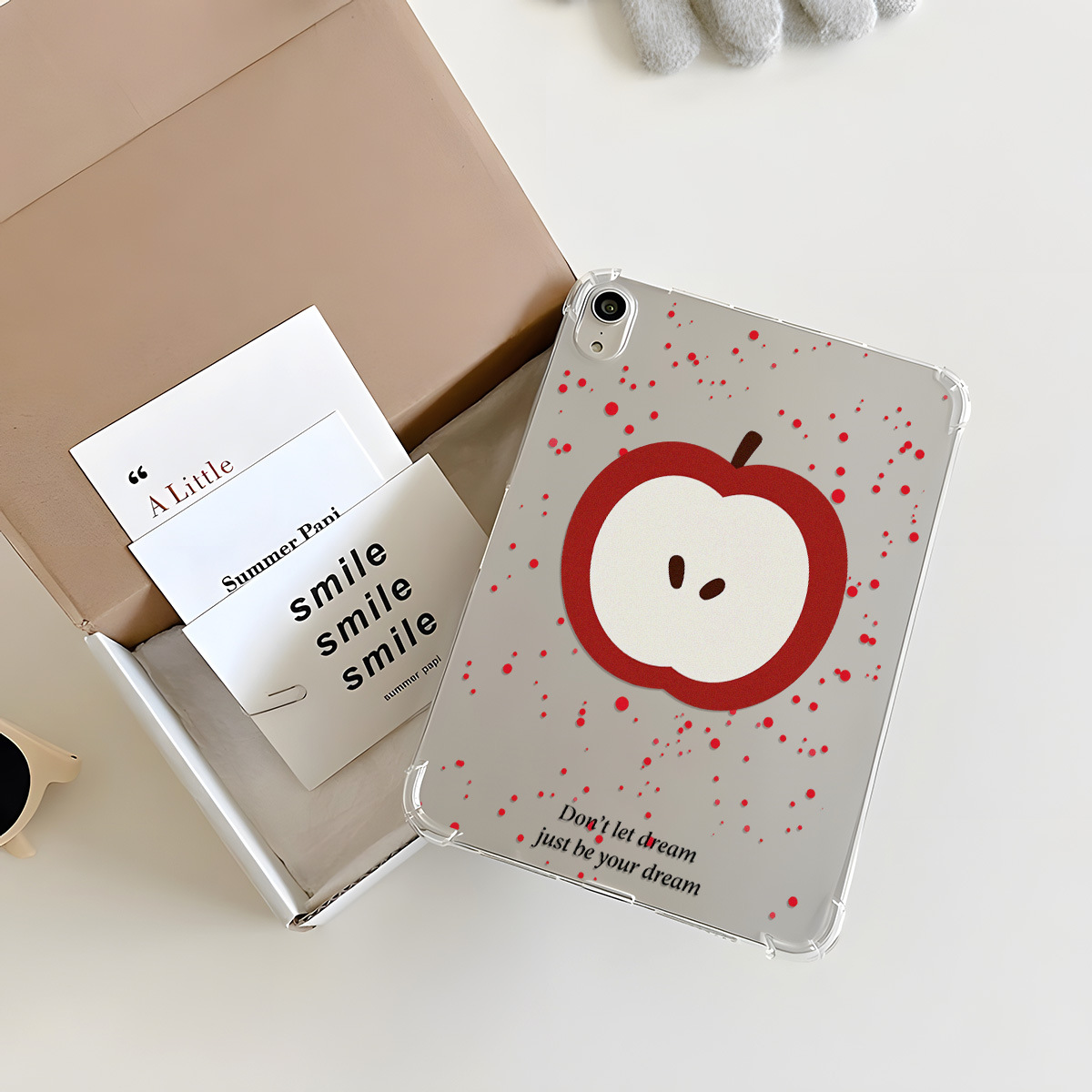 Apple tinta roja para Apple iPad de 11 pulgadas cubierta plana TPU suave anti-caída iPad Mini 6 nicho