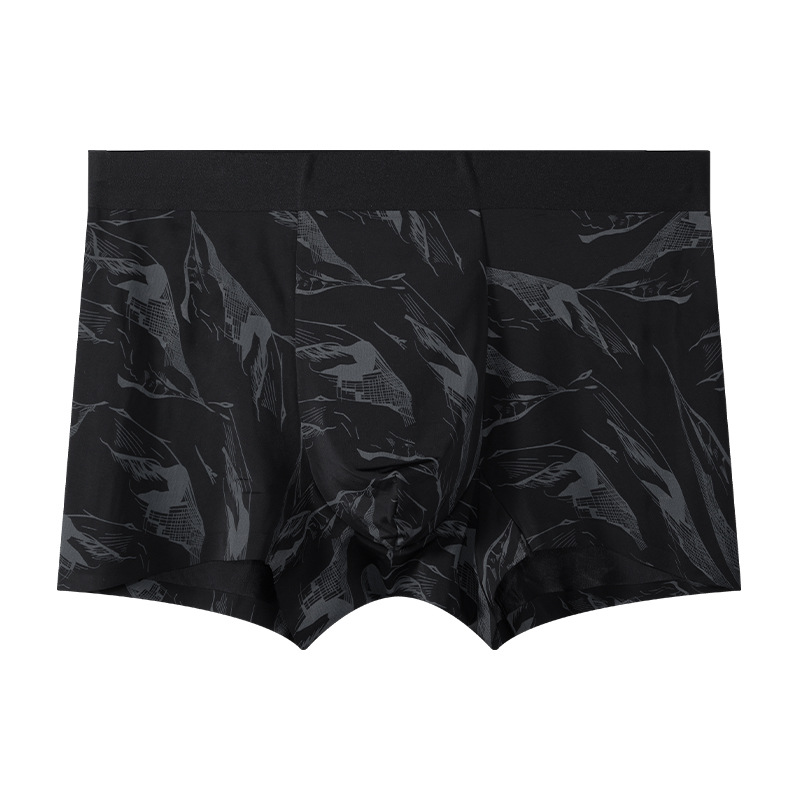 Procesamiento de ropa interior de hombre personalizada 7A, archivo interno antibacteriano, nuevo estilo de verano, calzoncillos bóxer cómodos elásticos de seda de hielo, calzoncillos bóxer
