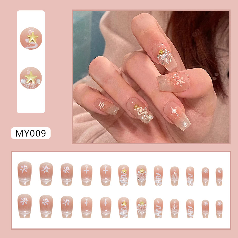 Smiling Cat's Eye False Star Christmas Wearing Removable Snowflake powder blusher Nail_voghion.com