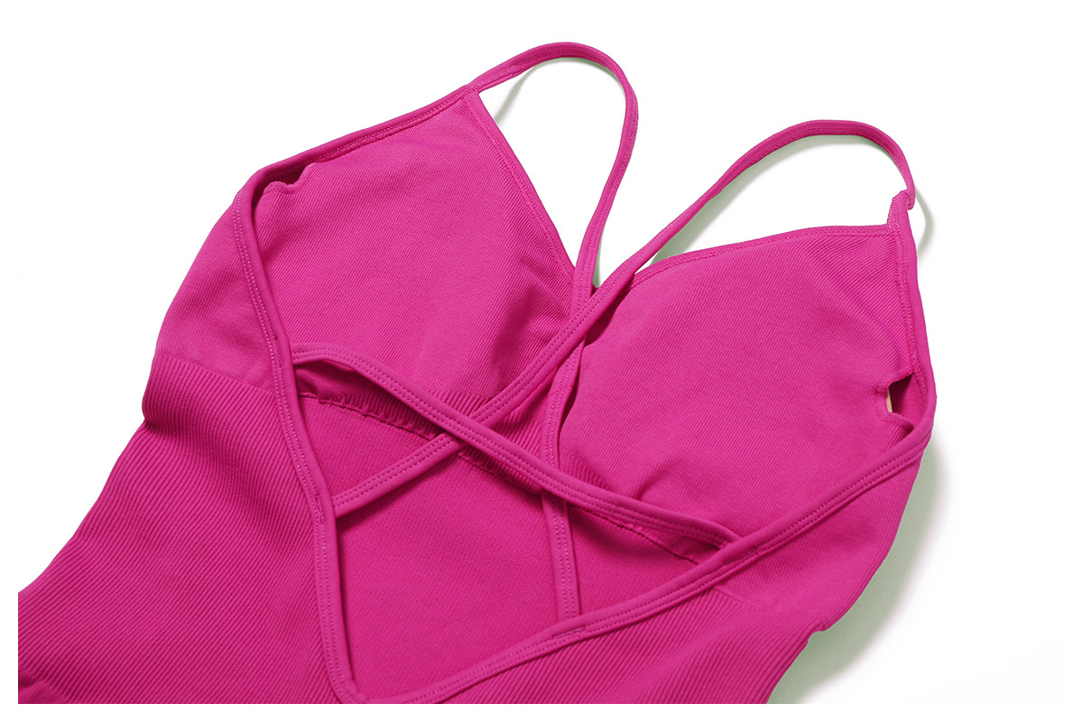 Fitness Seamless Beauty Back Yoga Jumpsuit High Elastic Belly Contracting Close Fitting Sports One Piece Women