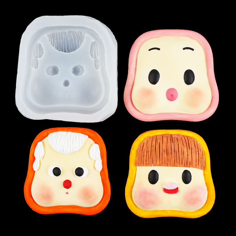 Dibujos Animados lindo bebé toot cara pastel decoración fondant silicona molde chocolate mousse hornear molde jalea pudín