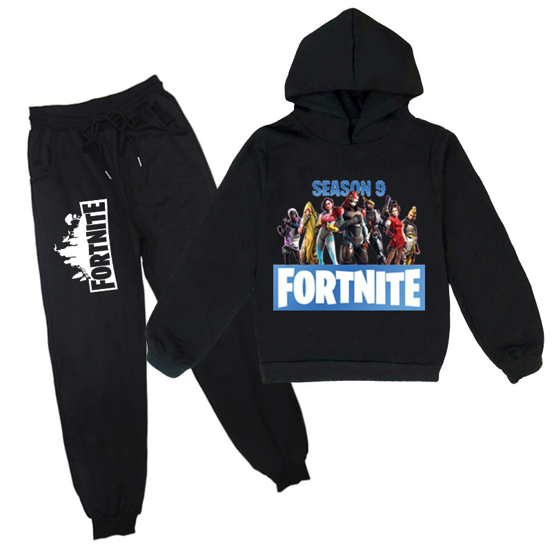 Game Peripheral Fortnite Kidsren's Clothing Boys' Casual Loose Hooded Sweatshirt Pullover Pants Kidsren's Two-piece Set
