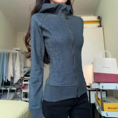 山东即墨卫衣上衣正肩收腰2025新款美式慵懒秋季显瘦卫衣外套女