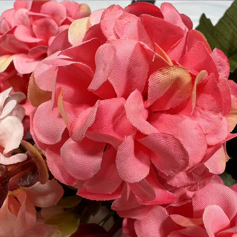 Hortensia artificial 10 cabezas, bola fortuna, decoración hogar, sala, dormitorio, estudio, flor de seda, arreglo floral.