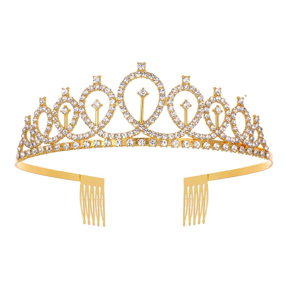 Cristal diadema metal rhinestone horquilla princesa cumpleaños updo rendimiento temperamento tocado corona estilo coreano nuevo