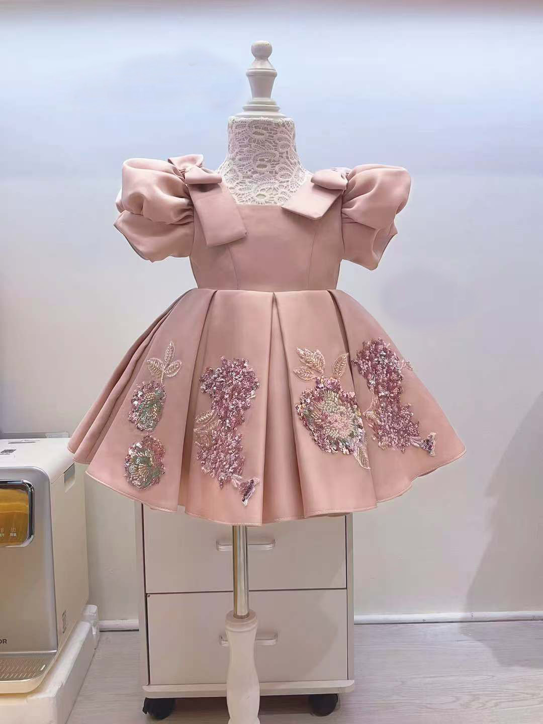 (Cross-border trading), brand children's dress, small princess costume, suit, puff sleeves 4