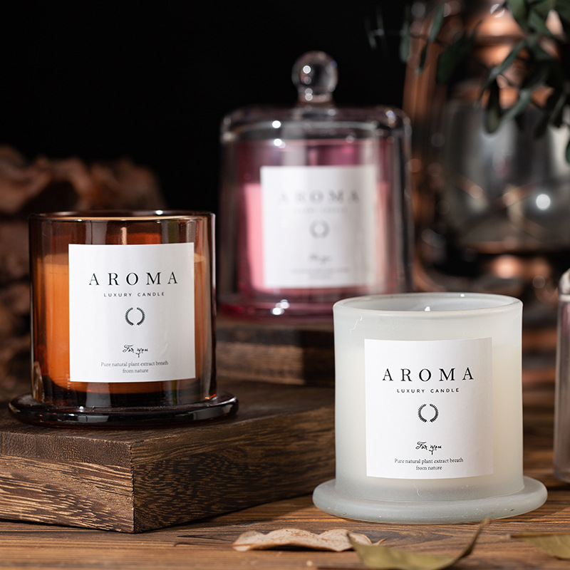 香薰蠟燭創意金鐘罩玻璃杯植物精油手工大豆蠟伴手禮物香氛工廠