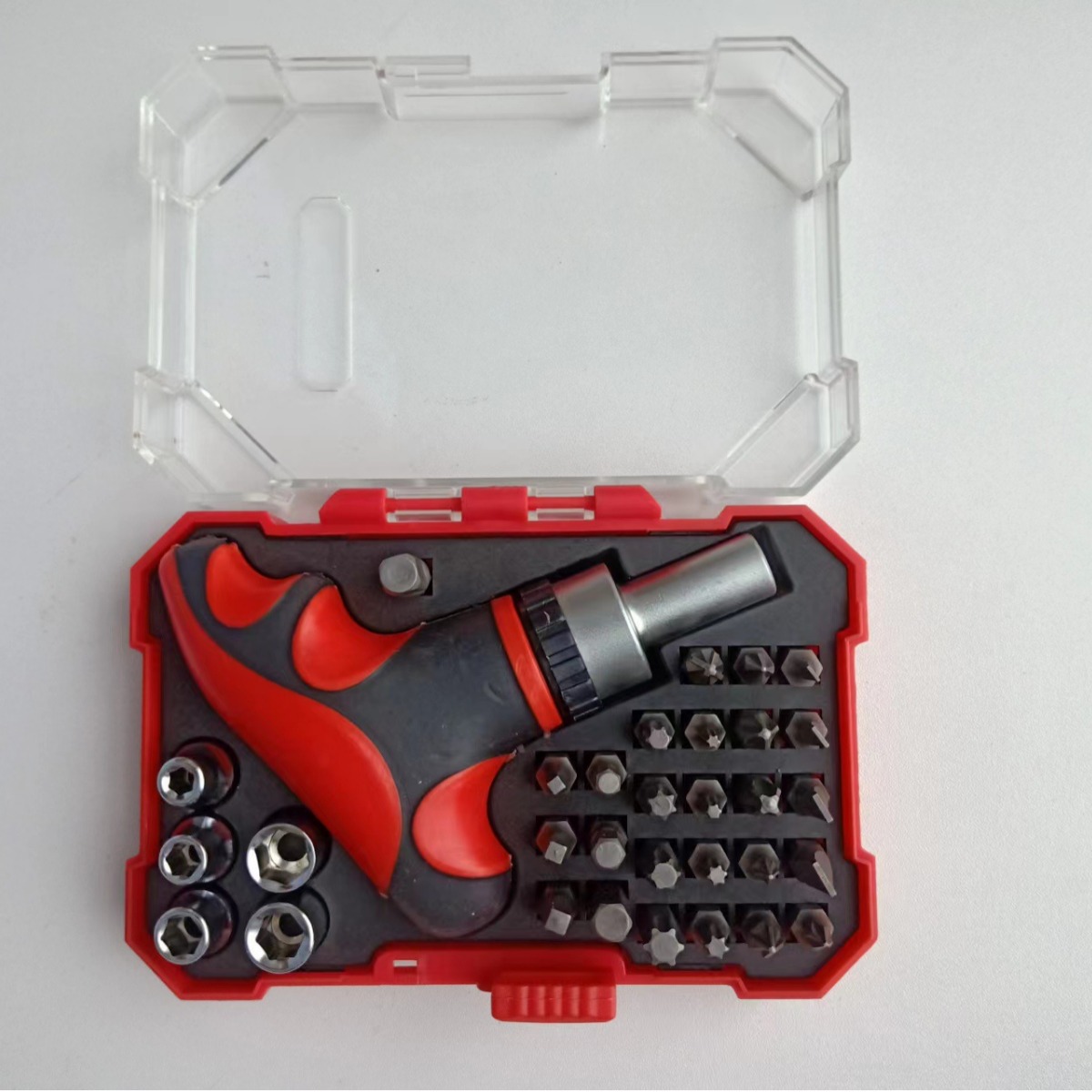 手柄新斜T型棘轮多功能家用维修拆机工具组套 筒批头组合工具