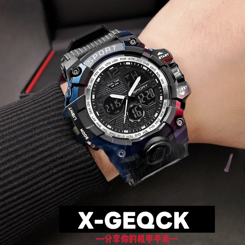 Foreign Trade Explosions for Teenagers and Senior high school Students Special Waterproof Alarm Clock Outdoor Sports Dual Display Electronic Watch for Men Foreign Trade Explosions for Teenagers and Senior high school Students Special Waterproof Alarm Clock Outdoor Sports Dual Display Electronic Watch for Men