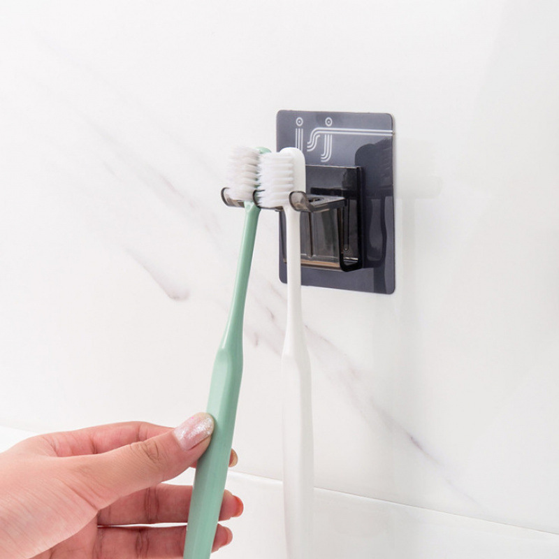 Wall-Mounted No-Drill Wall Mouthwash Bathroom Toothbrush Cup Holder Storage Rack Manufacturer_voghion.com