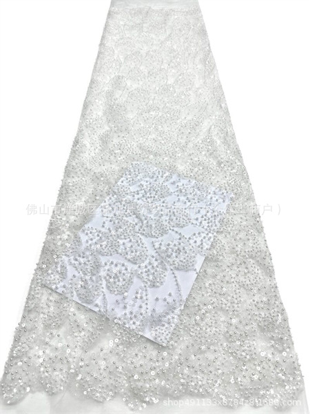 Nueva moda de la industria pesada tela bordada de perlas Gaoding cena de fiesta vestido de baile tela de trajes de vestido transfronterizo