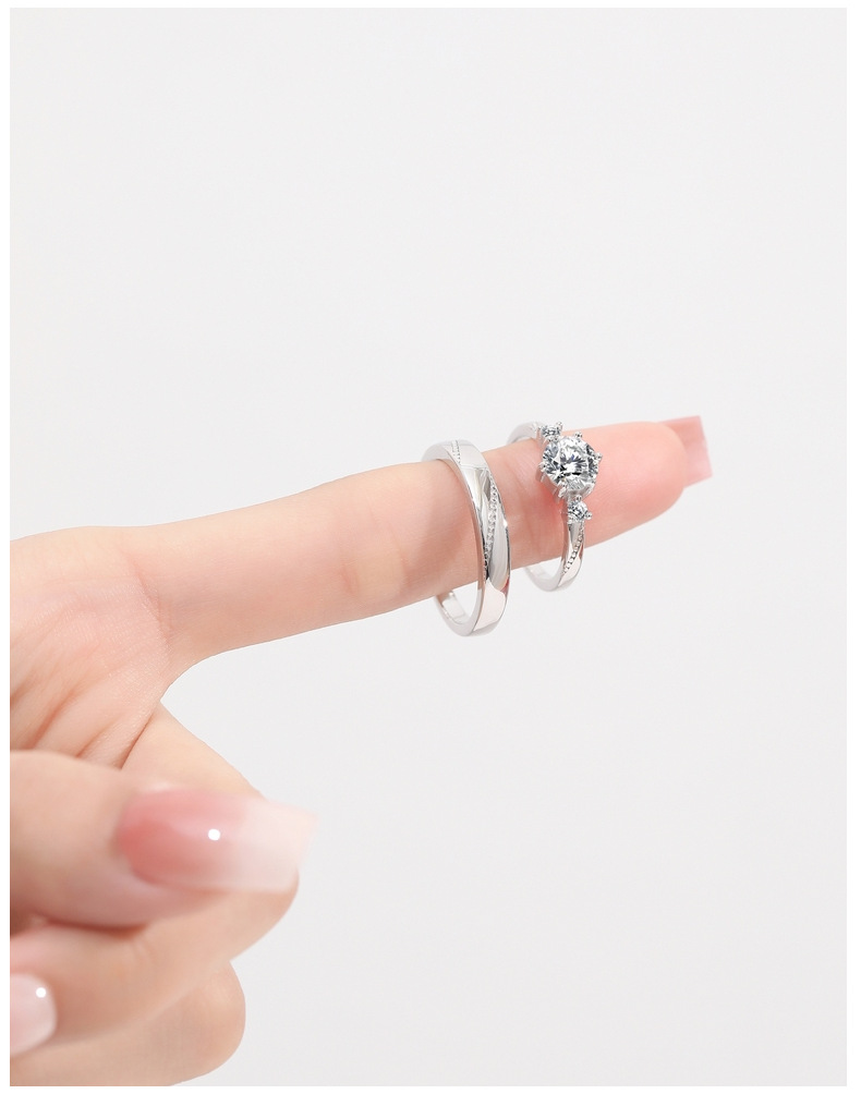 Bagues de couple en Moissanite, bagues de proposition, bagues en diamant de simulation, hommes et femmes, simple paire de bagues de mariage en Moissanite authentiques_voghion.com