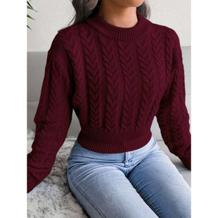 Q 68159 Women Solid Sweater Ůʿ��ɫ�A�Ië�¿羳���uͨ��