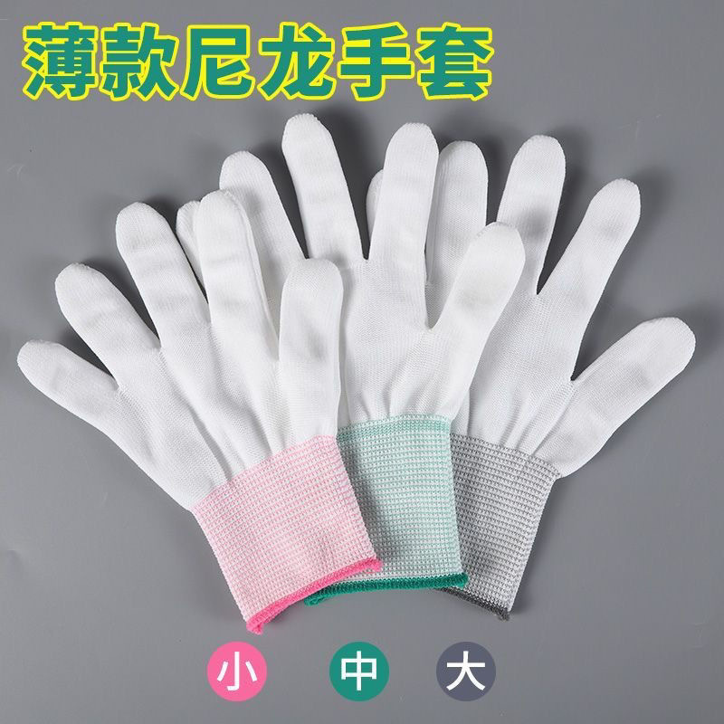 Fabricantes al por mayor guantes de cuentas antideslizantes desgaste de pegamento de diez agujas espesadas de algodón de lana de plástico de trabajo seco guantes de protección laboral image 33