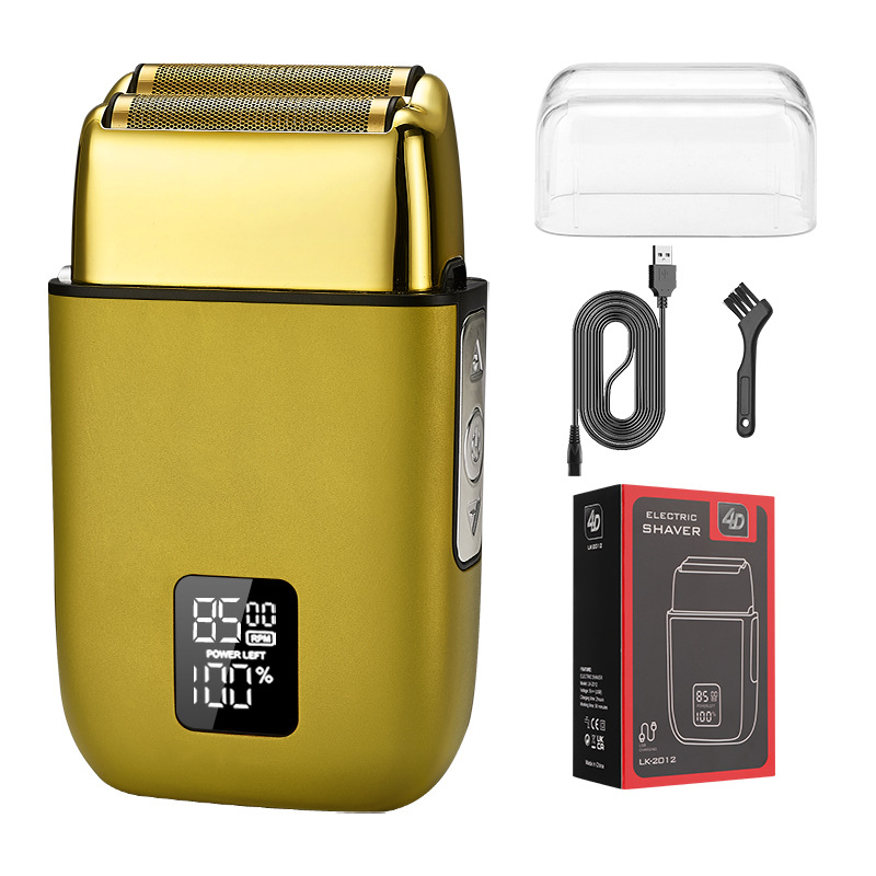 Nueva pantalla digital LCD de los hombres máquina de afeitar eléctrica todo-metal hogar de afeitar peluquería calva empuje corte de pelo blanco