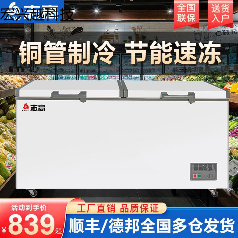 Zhì&Gāo Commercial Freezer Large Capacity Horizontal Freezer Cold Chain Copper Tube Single Temperature Dual Temperature Refrigeration Freezer