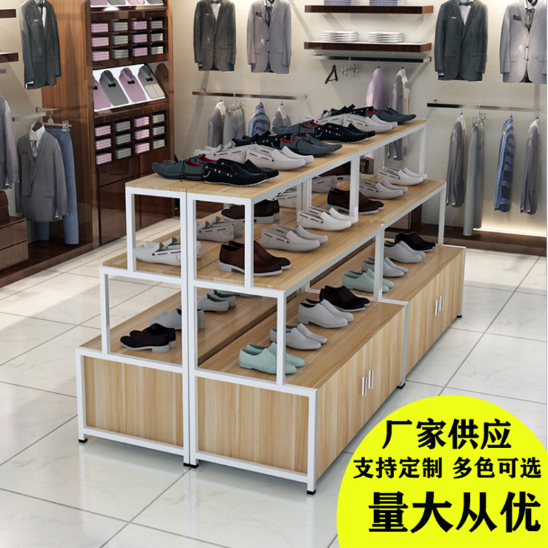 中岛货架超市双面带柜零食陈列架便利店化妆品鞋子样品展示架收纳