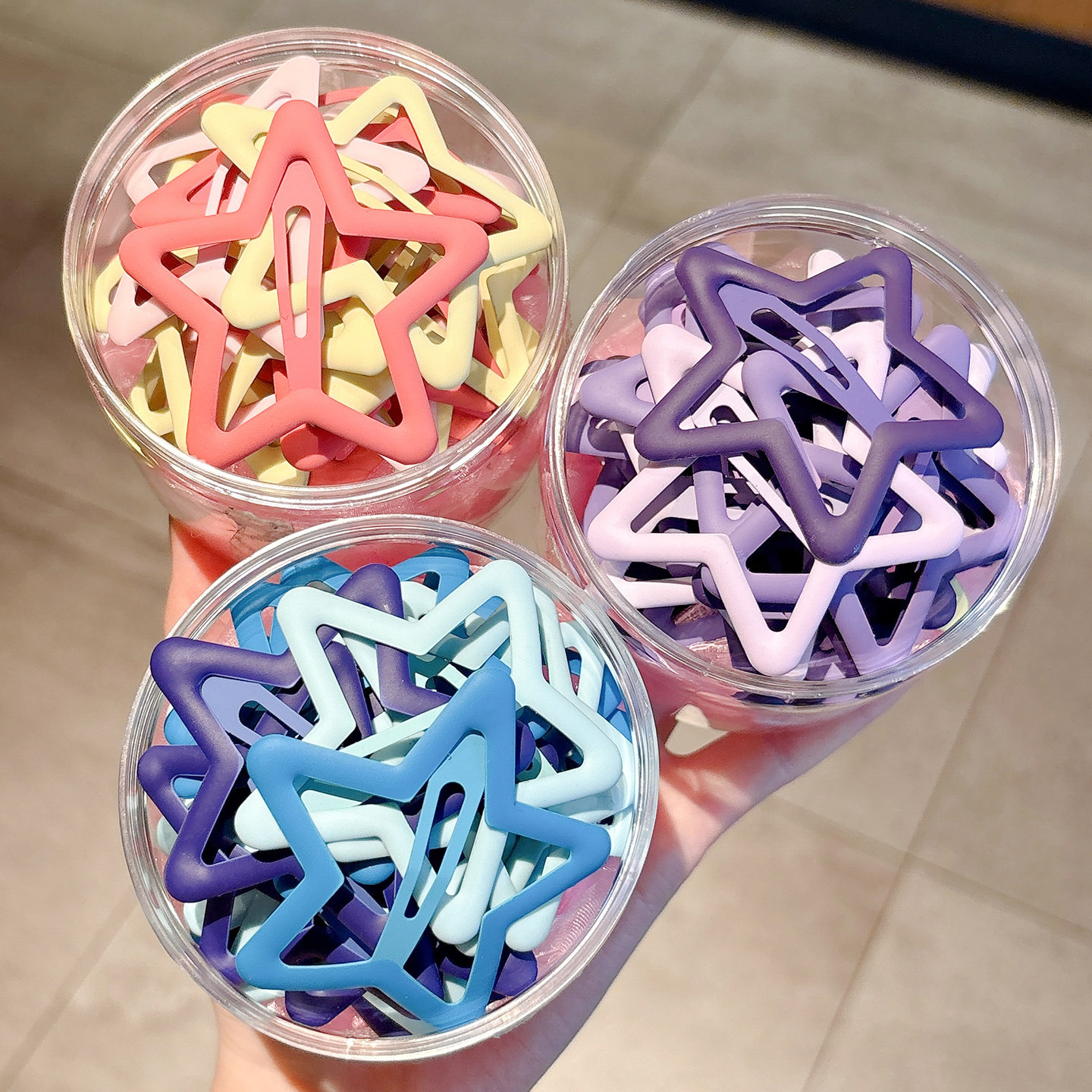 Candy-Colored Star Hair Clip for Women, Large Matte Bb Clip, Sweet and Cute Side Bangs Clip, Hair Accessory