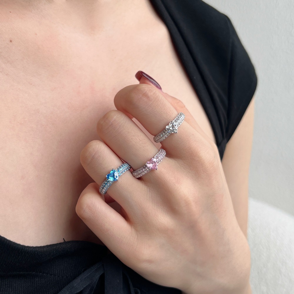 10g Weight Zircon Inlay Material Rings Classification 6, 8, 9 Ring Size 1 Piece Quantity Holiday, Daily Occasion 925 Sterling Silver Material Geometric Pattern Women's Gender Plating, Inlay Design Casual, Shiny Style 925 Sterling Silver Zircon Geometric Rings 37