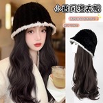 帽子假发一体时尚女长卷发仿真发全真人发显脸小水桶帽自然假发