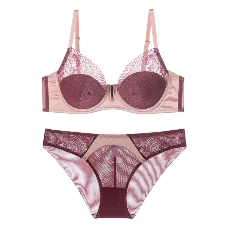 Comercio exterior puro deseo ropa interior traje de sujetador sexy mujer encaje suave media copa sujetador ropa interior fina sin costuras